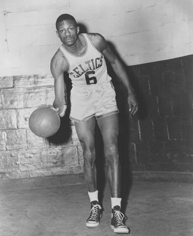 Former Boston Celtics player, Bill Russell, during his first years with the franchise.