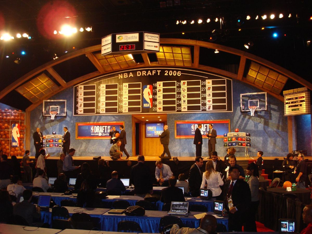 The draft board and stage pre draft. DSC04904